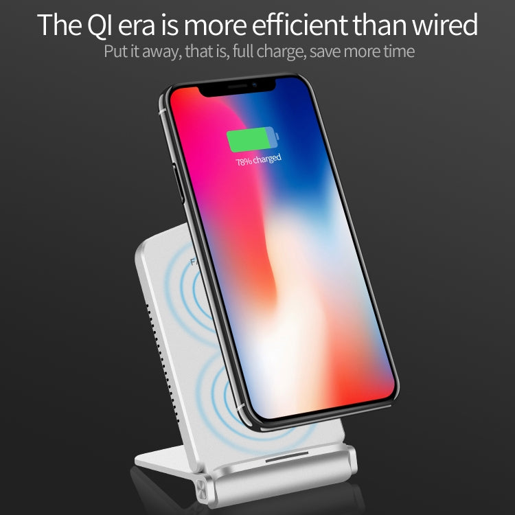 Q200 5W ABS + PC Fast Charging Qi Wireless Fold Charger Pad(Silver) - Wireless Charger by buy2fix | Online Shopping UK | buy2fix