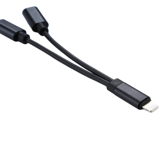 12cm 8 Pin Male to Dual 8 Pin Female Adapter Cable, For iPhone XR / iPhone XS MAX / iPhone X & XS / iPhone 8 & 8 Plus / iPhone 7 & 7 Plus / iPhone 6 & 6s & 6 Plus & 6s Plus / iPad, Support IOS 11.2(Black) by buy2fix