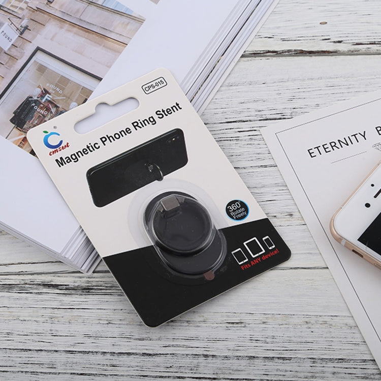 Universal Phone Adhesive Metal Plate 360 Degree Rotation Stand Finger Grip Ring Holder(Black) by buy2fix