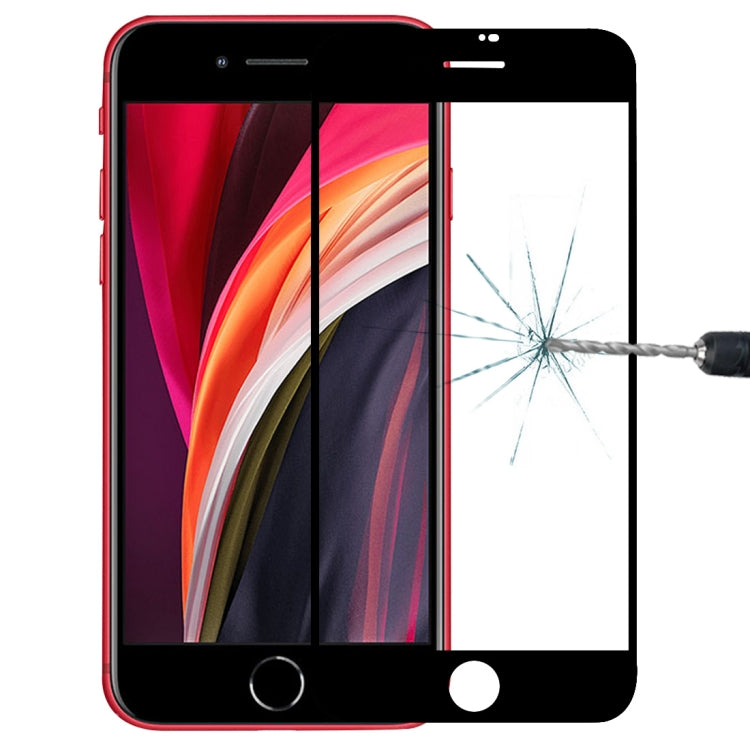 For iPhone SE 2022 / 2020 Full Screen Large Arc Edge High Aluminum Tempered Glass Film(Black) - iPhone SE 2022 / 2020 Tempered Glass by buy2fix | Online Shopping UK | buy2fix