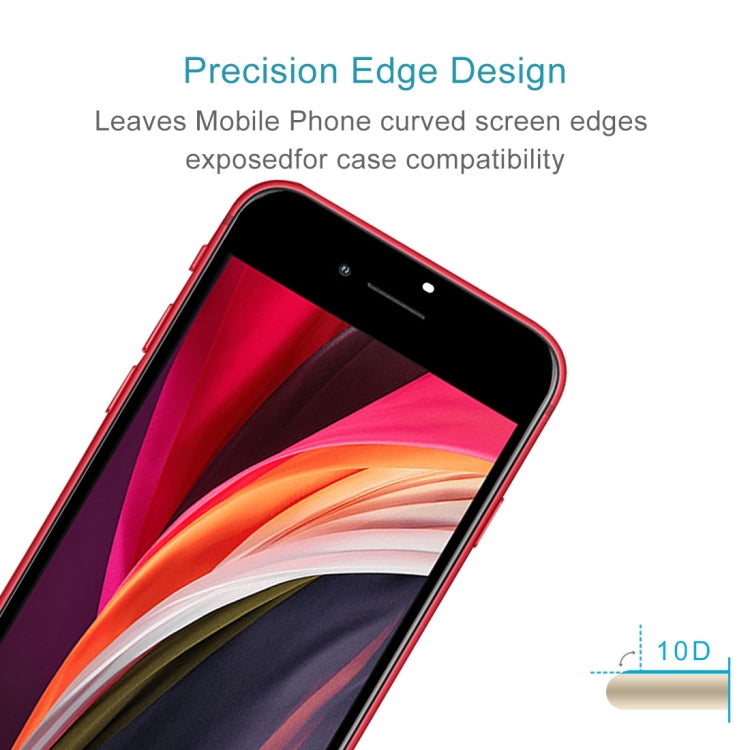 For iPhone SE 2022 / 2020 Full Screen Large Arc Edge High Aluminum Tempered Glass Film(Black) - iPhone SE 2022 / 2020 Tempered Glass by buy2fix | Online Shopping UK | buy2fix