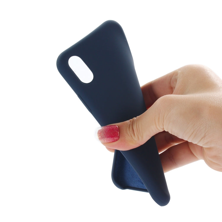 For iPhone XS Max Four Corners Full Coverage Liquid Silicone Protective Case Back Cover (Dark Blue) - More iPhone Cases by buy2fix | Online Shopping UK | buy2fix
