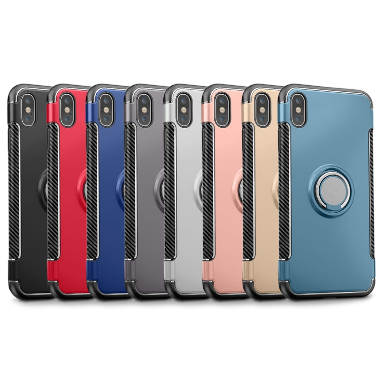 For iPhone XS Max Magnetic 360 Degrees Rotation Ring Armor Protective Case(Gold) - More iPhone Cases by buy2fix | Online Shopping UK | buy2fix