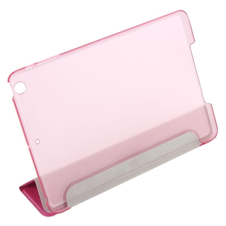 Silk Texture Horizontal Flip Leather Case with Three-Folding Holder for iPad Mini 2019 (Magenta) by buy2fix