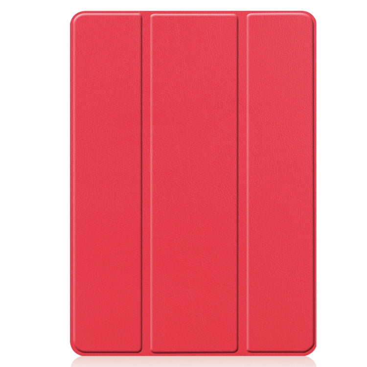 For iPad 10.2 2021 / 2020 / 2019 Custer Texture Horizontal Flip Smart TPU Leather Case with Sleep / Wake-up Function & Three-folding Holder & Pen Slot(Red) - iPad 10.2 Cases by buy2fix | Online Shopping UK | buy2fix