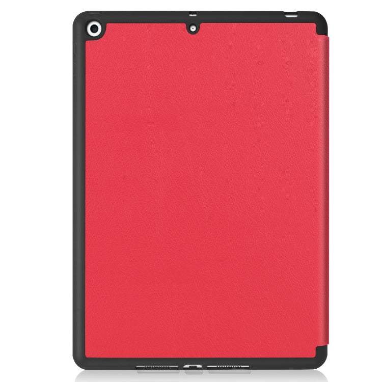 For iPad 10.2 2021 / 2020 / 2019 Custer Texture Horizontal Flip Smart TPU Leather Case with Sleep / Wake-up Function & Three-folding Holder & Pen Slot(Red) - iPad 10.2 Cases by buy2fix | Online Shopping UK | buy2fix
