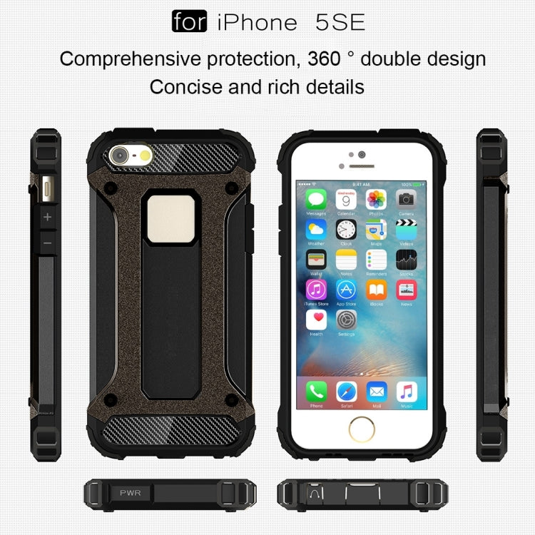Tough Armor TPU + PC Combination Case for iPhone SE & 5 & 5s(Black) - More iPhone Cases by buy2fix | Online Shopping UK | buy2fix