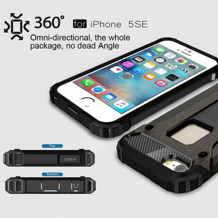 Tough Armor TPU + PC Combination Case for iPhone SE & 5 & 5s(Black) - More iPhone Cases by buy2fix | Online Shopping UK | buy2fix