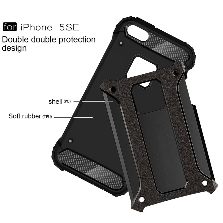 Tough Armor TPU + PC Combination Case for iPhone SE & 5 & 5s(Black) - More iPhone Cases by buy2fix | Online Shopping UK | buy2fix