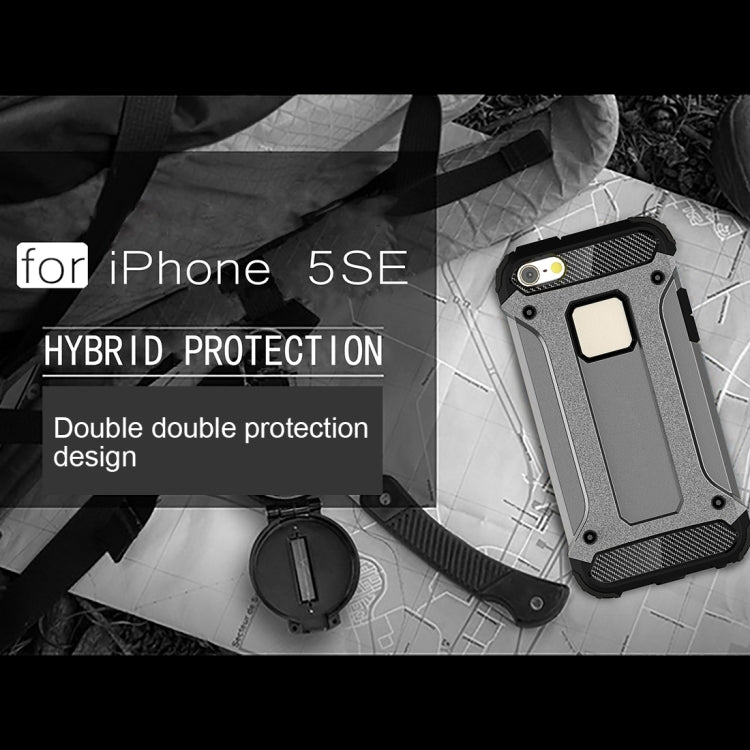 Tough Armor TPU + PC Combination Case for iPhone SE & 5 & 5s(Grey) - More iPhone Cases by buy2fix | Online Shopping UK | buy2fix