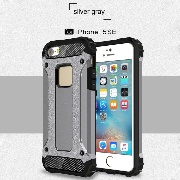 Tough Armor TPU + PC Combination Case for iPhone SE & 5 & 5s(Grey) - More iPhone Cases by buy2fix | Online Shopping UK | buy2fix