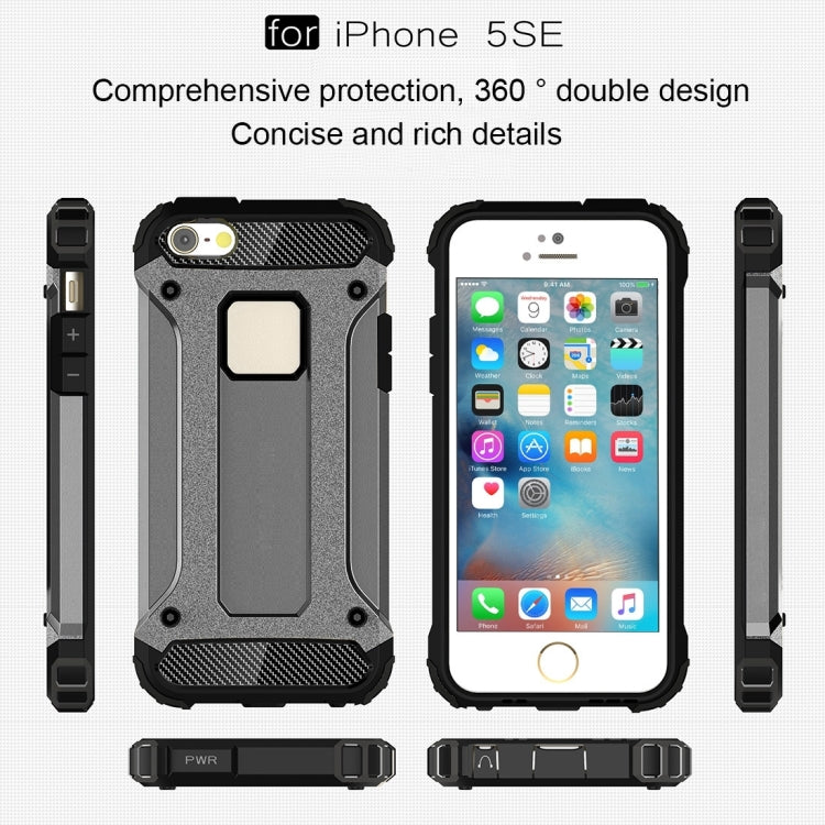 Tough Armor TPU + PC Combination Case for iPhone SE & 5 & 5s(Grey) - More iPhone Cases by buy2fix | Online Shopping UK | buy2fix