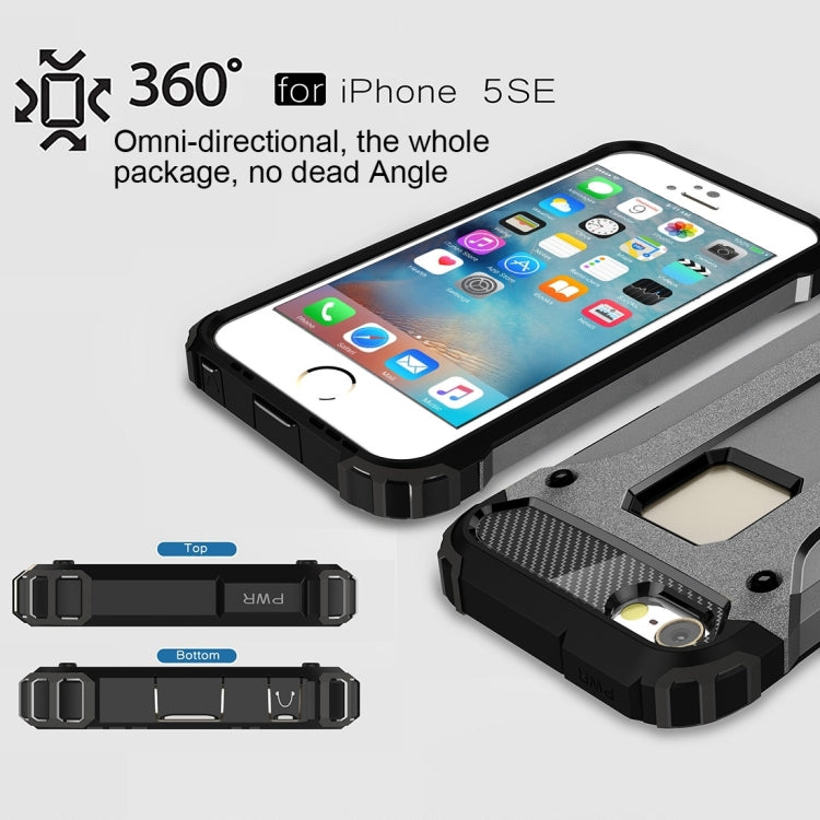 Tough Armor TPU + PC Combination Case for iPhone SE & 5 & 5s(Grey) - More iPhone Cases by buy2fix | Online Shopping UK | buy2fix