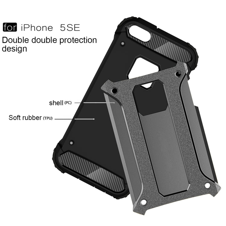 Tough Armor TPU + PC Combination Case for iPhone SE & 5 & 5s(Grey) - More iPhone Cases by buy2fix | Online Shopping UK | buy2fix