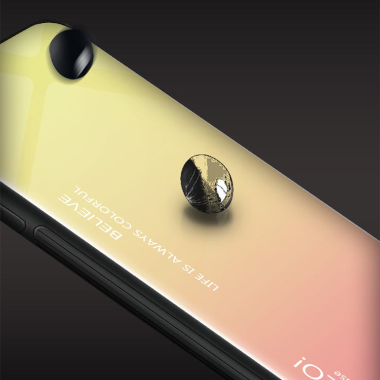 For iPhone X / XS Gradient Color Glass Case (Black) - More iPhone Cases by buy2fix | Online Shopping UK | buy2fix