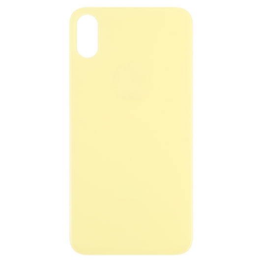 Easy Replacement Big Camera Hole Glass Back Battery Cover for iPhone X / XS(Yellow) by buy2fix