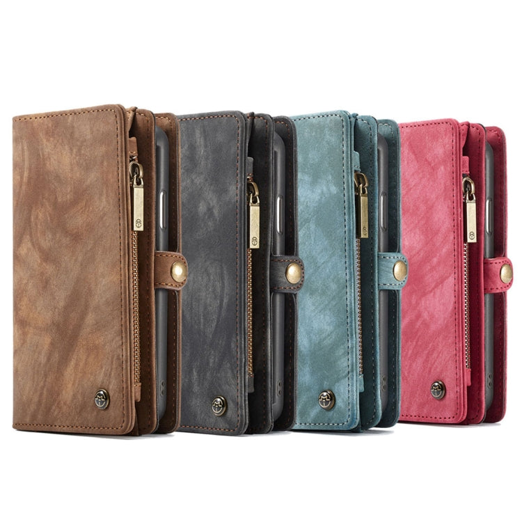 For iPhone X / XS CaseMe-008 TPU + PC Magnetic Absorption Detachable Back Cover Horizontal Flip Leather Case with Holder & Card Slots & Zipper Wallet & Photo Frame(Brown) by CaseMe