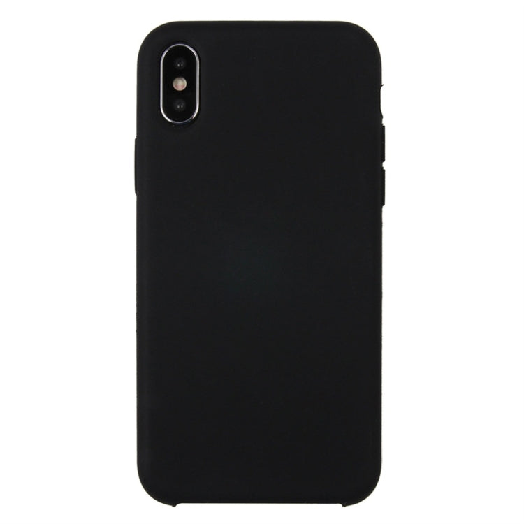For iPhone X / XS Pure Color Liquid Silicone + PC Dropproof Protective Back Cover Case(Black) - More iPhone Cases by buy2fix | Online Shopping UK | buy2fix