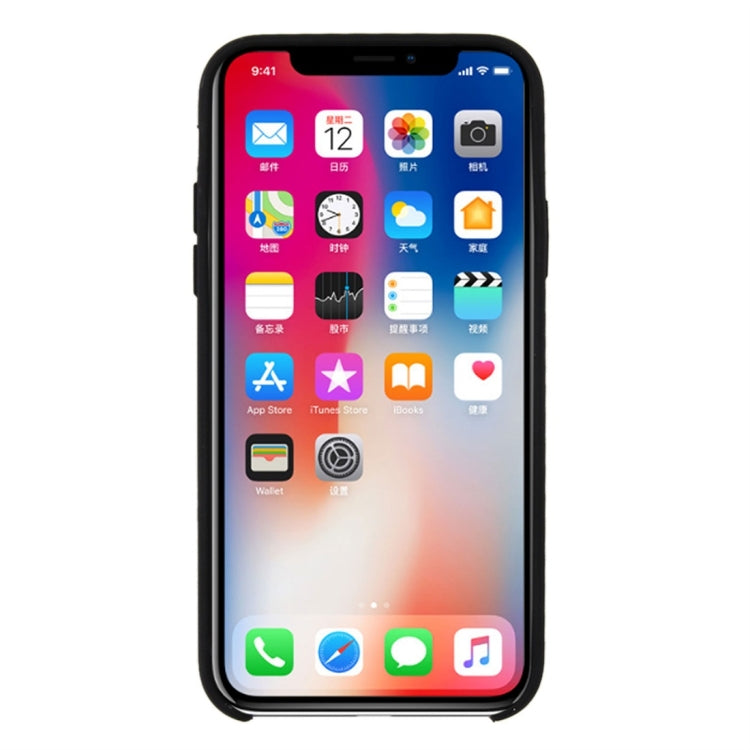 For iPhone X / XS Pure Color Liquid Silicone + PC Dropproof Protective Back Cover Case(Black) - More iPhone Cases by buy2fix | Online Shopping UK | buy2fix