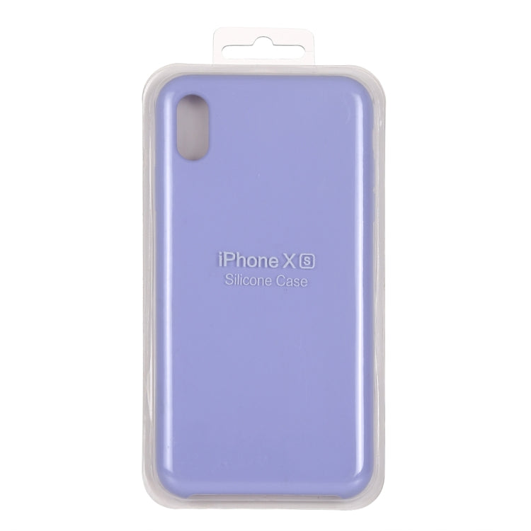 For iPhone X / XS Pure Color Liquid Silicone + PC Dropproof Protective Back Cover Case(Light Purple) by buy2fix