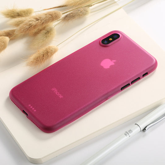 For iPhone X / XS Ultra-thin Frosted PP Protective Back Cover Case (Magenta) by buy2fix