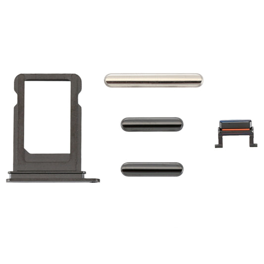 Card Tray + Volume Control Key + Power Button + Mute Switch Vibrator Key for iPhone X(Grey) by buy2fix