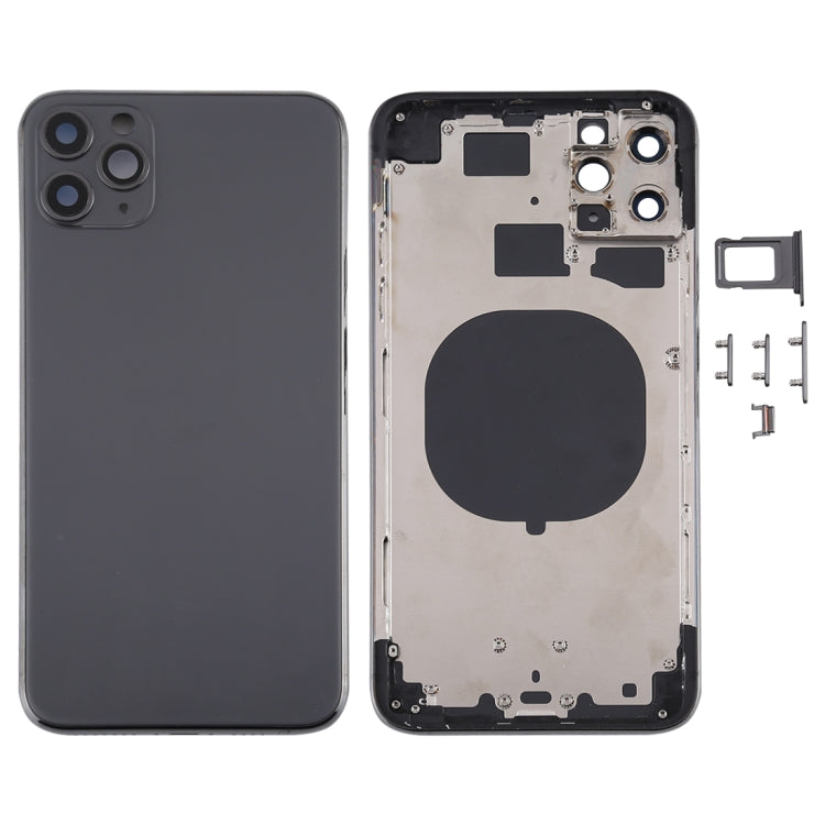 Back Housing Cover with SIM Card Tray & Side keys & Camera Lens for iPhone 11 Pro Max(Grey) - Back Cover by buy2fix | Online Shopping UK | buy2fix