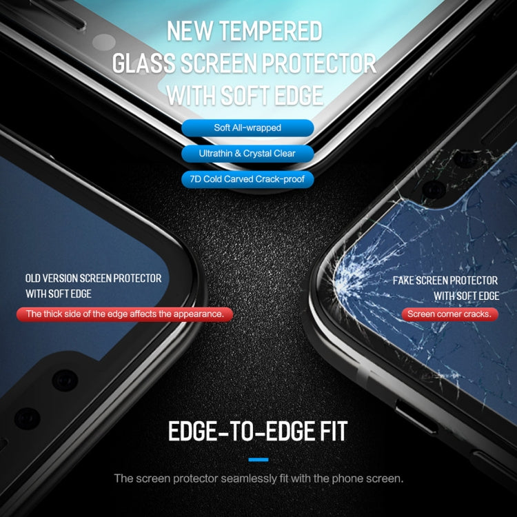 For iPhone 11 Pro Max / XS Max ROCK 0.23mm Soft Edge 7D Curved Surface Anti Blue-ray Full Screen Tempered Glass Film - iPhone XS Max Tempered Glass by ROCK | Online Shopping UK | buy2fix