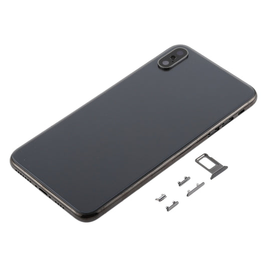 Back Cover with Camera Lens & SIM Card Tray & Side Keys for iPhone XS Max(Black) by buy2fix