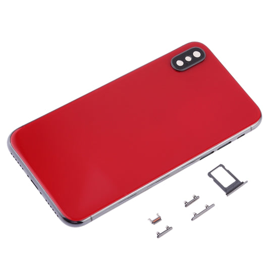 Back Cover with Camera Lens & SIM Card Tray & Side Keys for iPhone XS Max(Red) by buy2fix