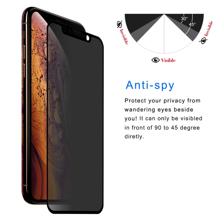 For iPhone XS Max ENKAY Hat-Prince 0.26mm 9H 6D Privacy Anti-glare Full Screen Tempered Glass Film - iPhone X & XS Tempered Glass by ENKAY | Online Shopping UK | buy2fix