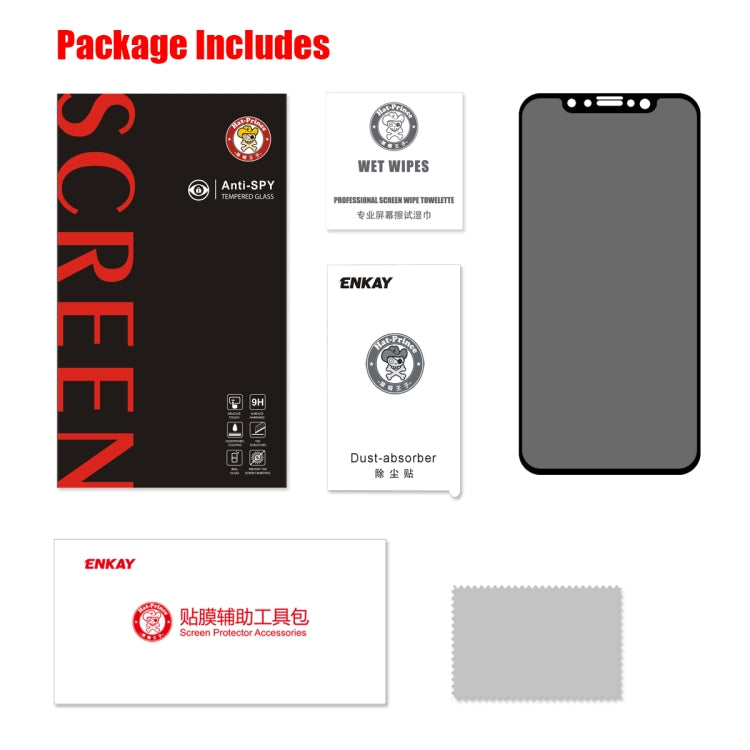 For iPhone XS Max ENKAY Hat-Prince 0.26mm 9H 6D Privacy Anti-glare Full Screen Tempered Glass Film - iPhone X & XS Tempered Glass by ENKAY | Online Shopping UK | buy2fix