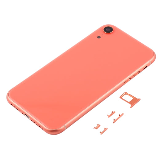 Back Housing Cover with Camera Lens & SIM Card Tray & Side Keys for iPhone XR(Coral) by buy2fix