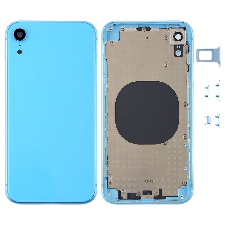 Back Housing Cover with Camera Lens & SIM Card Tray & Side Keys for iPhone XR(Blue) - Back Cover by buy2fix | Online Shopping UK | buy2fix