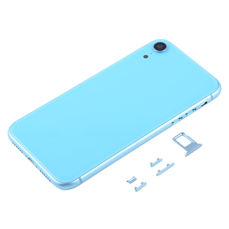Back Housing Cover with Camera Lens & SIM Card Tray & Side Keys for iPhone XR(Blue) - Back Cover by buy2fix | Online Shopping UK | buy2fix