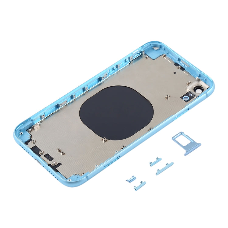 Back Housing Cover with Camera Lens & SIM Card Tray & Side Keys for iPhone XR(Blue) - Back Cover by buy2fix | Online Shopping UK | buy2fix