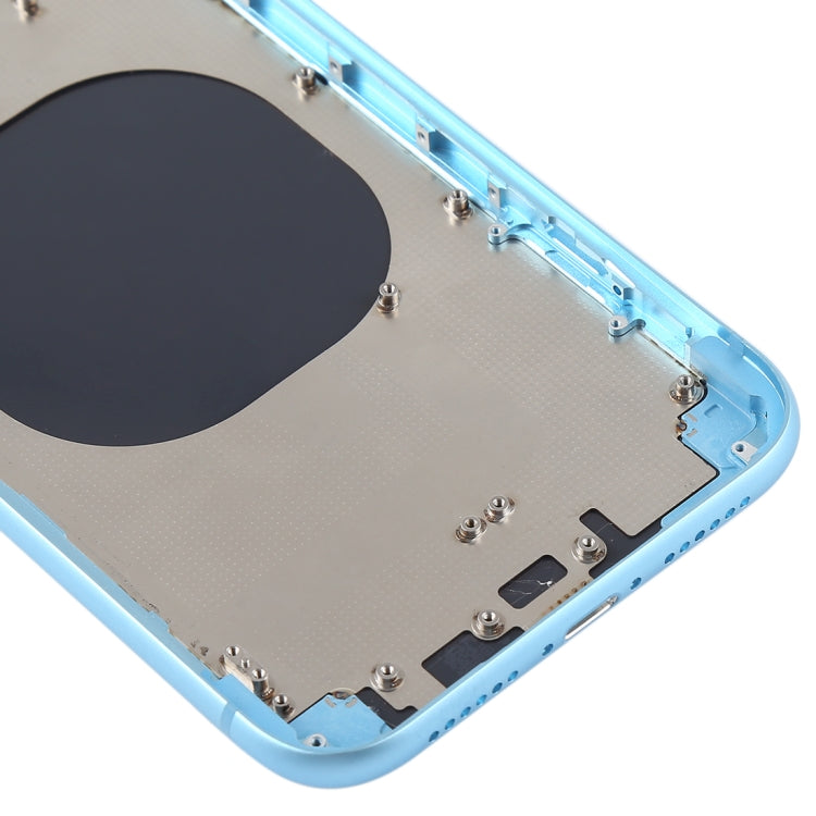 Back Housing Cover with Camera Lens & SIM Card Tray & Side Keys for iPhone XR(Blue) - Back Cover by buy2fix | Online Shopping UK | buy2fix