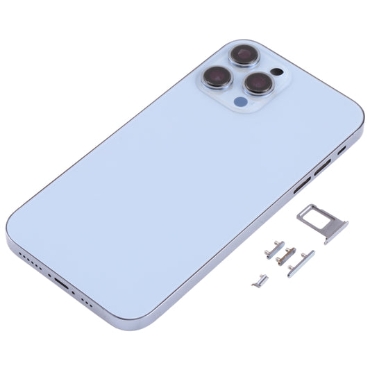 Stainless Steel Material Back Housing Cover with Appearance Imitation of iP13 Pro for iPhone XR(Blue) by buy2fix