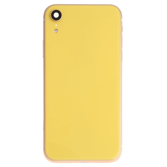 Battery Back Cover Assembly (with Side Keys & Speaker Ringer Buzzer & Motor & Camera Lens & Card Tray & Power Button + Volume Button + Charging Port + Signal Flex Cable & Wireless Charging Module) for iPhone XR(Yellow) by buy2fix