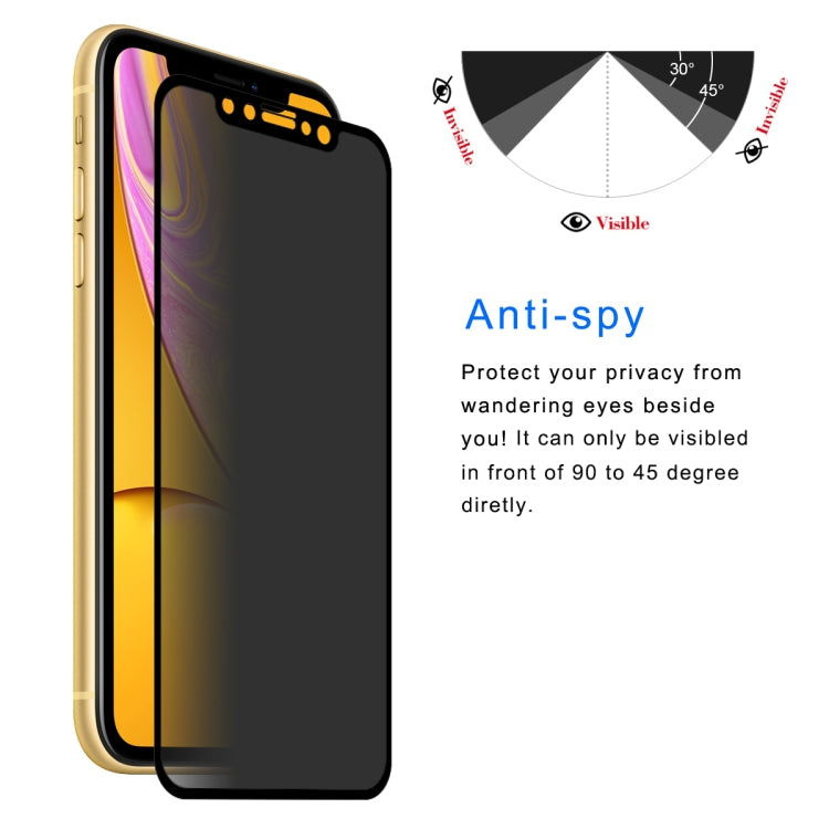 For iPhone 11 / XR ENKAY Hat-Prince 0.26mm 9H 6D Privacy Anti-glare Full Screen Tempered Glass Film - iPhone XR Tempered Glass by ENKAY | Online Shopping UK | buy2fix