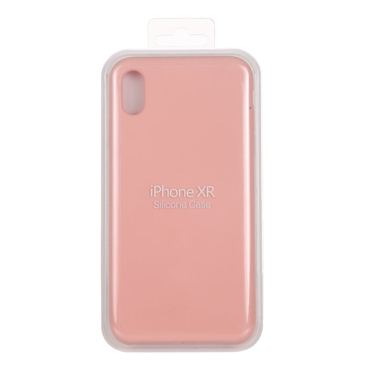 For iPhone XR Four Corners Full Coverage Liquid Silicone Case(Light Pink) by buy2fix