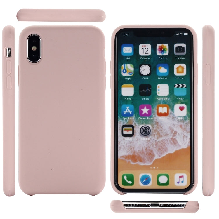 For iPhone XR Four Corners Full Coverage Liquid Silicone Case(Light Pink) by buy2fix