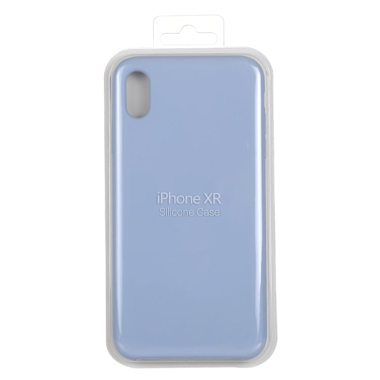 For iPhone XR Four Corners Full Coverage Liquid Silicone Case(Baby Blue) by buy2fix