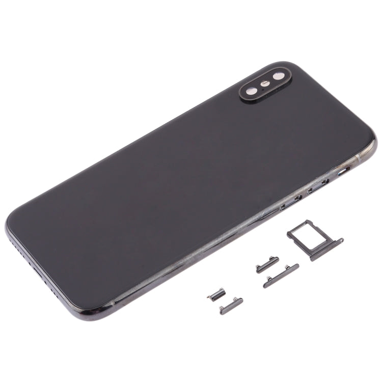 Back Cover with Camera Lens & SIM Card Tray & Side Keys for iPhone XS(Black) - Back Cover by buy2fix | Online Shopping UK | buy2fix