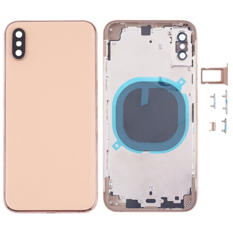 Back Cover with Camera Lens & SIM Card Tray & Side Keys for iPhone XS(Gold) - Back Cover by buy2fix | Online Shopping UK | buy2fix