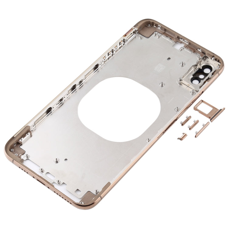 Transparent Back Cover with Camera Lens & SIM Card Tray & Side Keys for iPhone XS(Gold) - Back Cover by buy2fix | Online Shopping UK | buy2fix