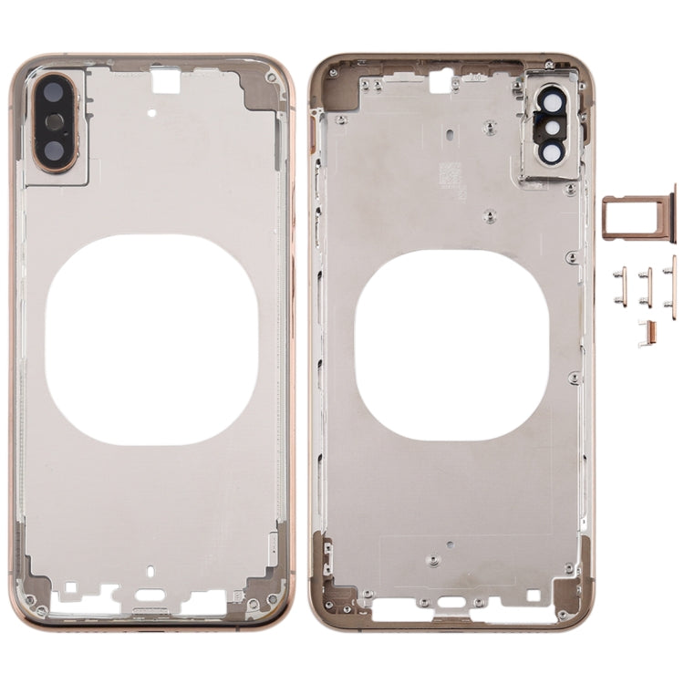 Transparent Back Cover with Camera Lens & SIM Card Tray & Side Keys for iPhone XS(Gold) - Back Cover by buy2fix | Online Shopping UK | buy2fix