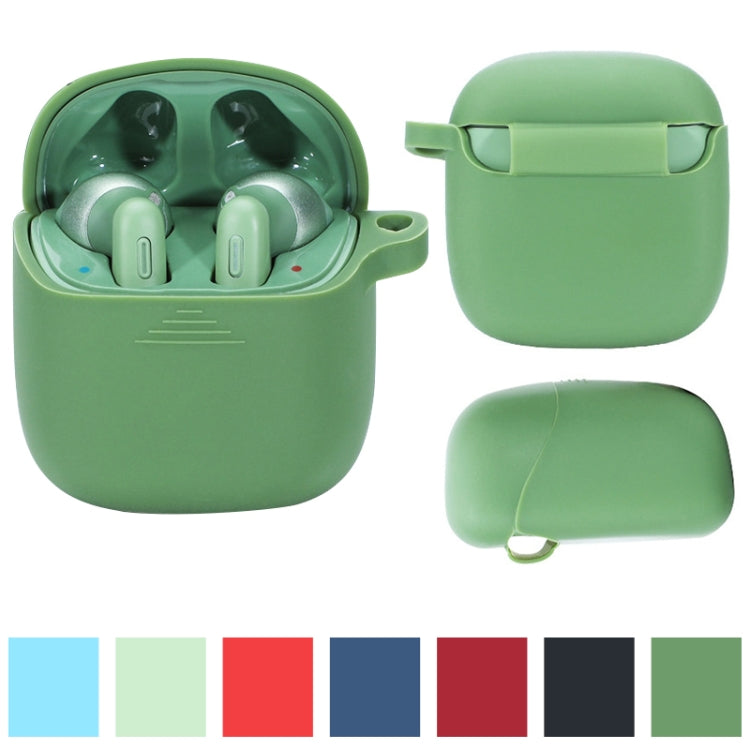 Wireless Earphones Pure Color Silicone Anti-fall Protective Case For JBL TUNE 220TWS(Black) by buy2fix