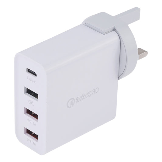 A3P 3A Max Output USB-C / Type-C + QC3.0 + Dual USB 4 Ports Wall Travel Charger, UK Plug by buy2fix