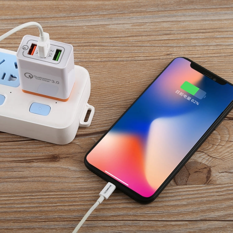 AR-QC-03 2.1A 3 USB Ports Quick Charger Travel Charger, US Plug (Orange) - USB Charger by buy2fix | Online Shopping UK | buy2fix